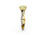 Yellow gold Fancy Yellow Radiant  Cut Diamond Twisted Band with Pavé Setting and Four-Prong Setting_22