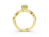 Yellow gold Fancy Yellow Radiant  Cut Diamond Twisted Band with Pavé Setting and Four-Prong Setting_23