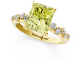 Yellow gold Fancy Yellow Radiant  Cut Diamond Vine Band with Four-Prong Setting_58