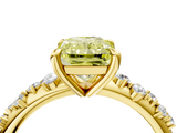 Yellow gold Fancy Yellow Radiant  Cut Diamond Vine Band with Four-Prong Setting_61