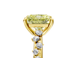 Yellow gold Fancy Yellow Radiant  Cut Diamond Vine Band with Four-Prong Setting_62