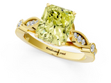Yellow gold Fancy Yellow Radiant  Cut Diamond with Milgrain Marquise and Bezel Accents on a Solitaire Band with Prong Setting_193