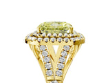 Yellow gold Fancy Yellow Radiant  Cut Double Halo Split Shank Diamond Ring with Prong Setting_54