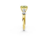 Yellow gold Fancy Yellow Radiant  Cut Five-Stone Prong Set Diamond Ring with Classic Band_34
