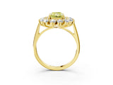 Yellow gold Fancy Yellow Radiant Cut Halo Cluster Diamond Ring with Pave Band and Four-Prong Setting_15