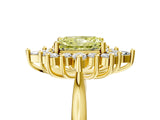 Yellow gold Fancy Yellow Radiant Cut Halo Diamond Cluster Ring with Marquise and Round Stones on a White Gold Band with Prong Setting_5