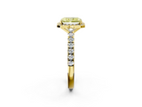 Yellow gold Fancy Yellow Radiant  Cut Halo Diamond Engagement Ring with Pave Band and Four-Prong Setting_30