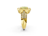 Yellow gold Fancy Yellow Radiant Cut Halo Diamond Engagement Ring with Pave Split Shank and Four-Prong Setting_2