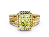 Yellow gold Fancy Yellow Radiant  Cut Halo Diamond Engagement Ring with Split Shank and Four-Prong Setting_20