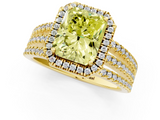 Yellow gold Fancy Yellow Radiant  Cut Halo Diamond Engagement Ring with Split Shank and Four-Prong Setting_21