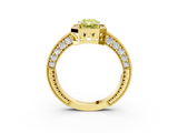 Yellow gold Fancy Yellow Radiant  Cut Halo Diamond Pave Band Ring with Four-Prong Setting_28
