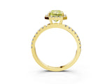 Yellow gold Fancy Yellow Radiant Cut Halo Diamond Pave Band with Prong Setting_3