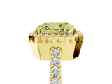 Yellow gold Fancy Yellow Radiant  Cut Halo Diamond Ring with Pave Band and Four-Prong Setting_29