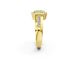 Yellow gold Fancy Yellow Radiant  Cut Halo Pave Band Four-Prong Ring_51