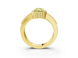 Yellow gold Fancy Yellow Radiant  Cut Halo Pave Band Four-Prong Ring_52