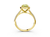 Yellow gold Fancy Yellow Radiant  Cut Halo Pave Band Four-Prong Setting Ring_23