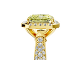 Yellow gold Fancy Yellow Radiant  Cut Halo Pave Band Four-Prong Setting Ring_25