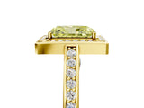 Yellow gold Fancy Yellow Radiant  Cut Halo Pave Split Shank Prong Setting Ring_58