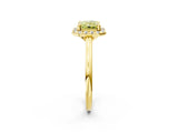 Yellow gold Fancy Yellow Radiant Cut Halo Round Diamond Solitaire Engagement Ring with Pave Band and Four-Prong Setting_14