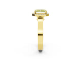 Yellow gold Fancy Yellow Radiant Cut Halo Round Diamond Twist Band with Four-Prong Setting_2