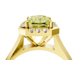 Yellow gold Fancy Yellow Radiant  Cut Halo Solitaire Engagement Ring with Square Band and Four-Prong Setting_16