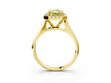 Yellow gold Fancy Yellow Radiant  Cut Halo Solitaire Engagement Ring with Square Band and Four-Prong Setting_186