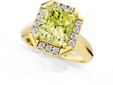 Yellow gold Fancy Yellow Radiant  Cut Halo Solitaire Engagement Ring with Square Band and Four-Prong Setting_67