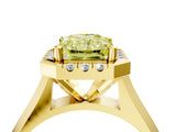 Yellow gold Fancy Yellow Radiant  Cut Halo Solitaire Engagement Ring with Square Band and Four-Prong Setting_70