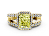 Yellow gold Fancy Yellow Radiant  Cut Halo Split Shank Diamond Ring with Four-Prong Setting_44