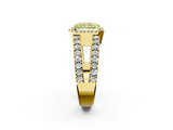 Yellow gold Fancy Yellow Radiant  Cut Halo Split Shank Diamond Ring with Four-Prong Setting_46