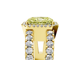 Yellow gold Fancy Yellow Radiant  Cut Halo Split Shank Diamond Ring with Four-Prong Setting_49