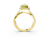 Yellow gold Fancy Yellow Radiant  Cut Halo Split Shank Pave Set Ring_65