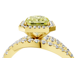 Yellow gold Fancy Yellow Radiant  Cut Halo Split Shank Prong Setting Ring_62