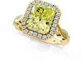 Yellow gold Fancy Yellow Radiant Cut Halo Twist Band with Four-Prong Setting_13