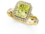 Yellow gold Fancy Yellow Radiant  Cut Halo Twisted Band Four-Prong Ring_20