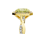 Yellow gold Fancy Yellow Radiant  Cut Halo Twisted Band Four-Prong Ring_24