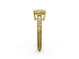 Yellow gold Fancy Yellow Radiant  Cut Milgrain Channel Set Engagement Ring with Solitaire Prong Setting_64