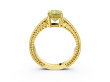 Yellow gold Fancy Yellow Radiant  Cut Milgrain Channel Set Engagement Ring with Solitaire Prong Setting_65