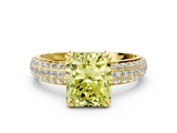 Yellow gold Fancy Yellow Radiant  Cut Pave Diamond Engagement Ring with Channel Set Band and Four-Prong Setting_21