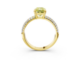 Yellow gold Fancy Yellow Radiant  Cut Pave Diamond Engagement Ring with Channel Set Band and Four-Prong Setting_24