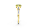 Yellow gold Fancy Yellow Radiant Cut Solitaire Cathedral Diamond Engagement Ring with Channel-Set Band and Four-Prong Setting_5