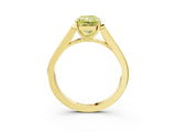 Yellow gold Fancy Yellow Radiant Cut Solitaire Cathedral Diamond Engagement Ring with Channel-Set Band and Four-Prong Setting_6