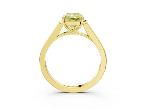 Yellow gold Fancy Yellow Radiant Cut Solitaire Cathedral Diamond Engagement Ring with Channel-Set Band and Four-Prong Setting_6