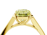 Yellow gold Fancy Yellow Radiant Cut Solitaire Cathedral Diamond Engagement Ring with Channel-Set Band and Four-Prong Setting_7
