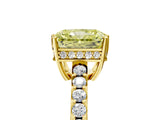 Yellow gold Fancy Yellow Radiant Cut Solitaire Diamond Engagement Ring with Pavé Band and Six-Prong Setting_17