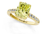 Yellow gold Fancy Yellow Radiant Cut Solitaire Diamond Engagement Ring with Pavé Band and Six-Prong Setting_25