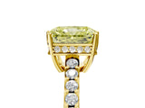 Yellow gold Fancy Yellow Radiant Cut Solitaire Diamond Engagement Ring with Pavé Band and Six-Prong Setting_29