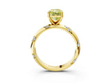 Yellow gold Fancy Yellow Radiant Cut Solitaire Diamond Engagement Ring with Twisted Pave Band and Four-Prong Setting_6