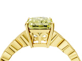 Yellow gold Fancy Yellow Radiant Cut Solitaire Diamond Ring with Infinity Twist Band and Four-Prong Setting_4