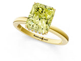 Yellow gold Fancy Yellow Radiant Cut Solitaire Diamond Ring with Prong Setting and Plain Band_1